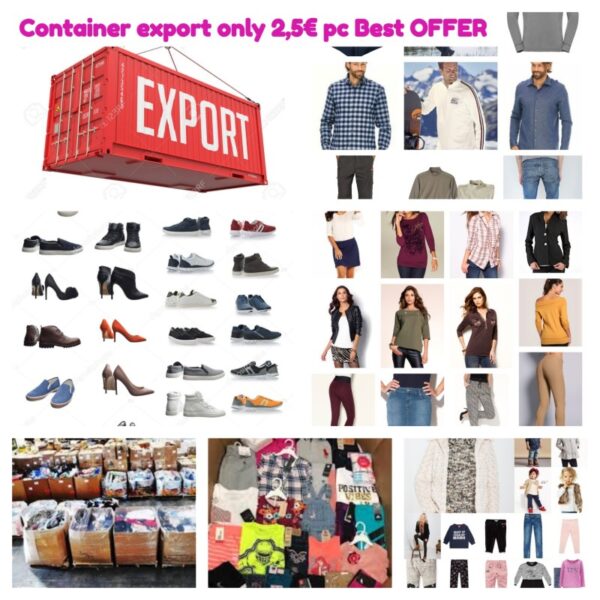 Clothing and Footwear export Europe - Container