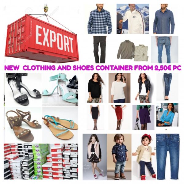 Clothing and Footwear export Europe - Container