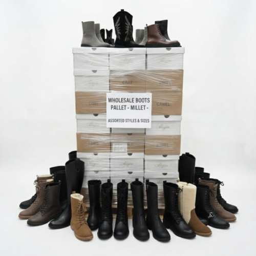 Wholesale Women’s Footwear Pallet – Boots, Ankle Boots & Shoes (100 Pairs)