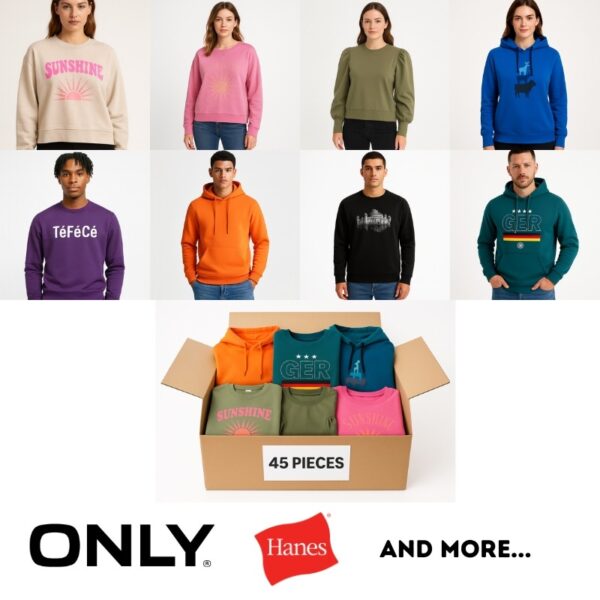 Wholesale Branded Sweatshirts Lot – Men & Women – New Stock